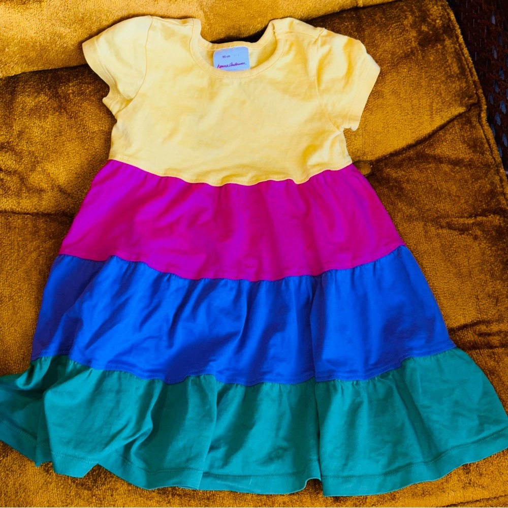 Hanna Andersson Yellow and Pink Ruffled Sundress